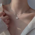 Collier Papillon Double Rang pour Femme Tendance