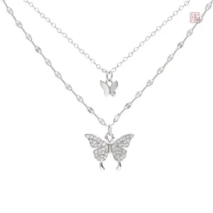Collier Tendance à Double Rang avec motif de Papillon