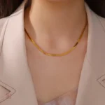 Collier en Maille Serpent Épaisse, tendance pour femmes