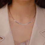 Collier en maille serpent plate fine pour femme tendance