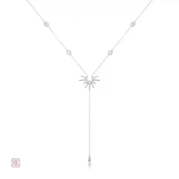 Collier délicat en Y, inspiré du soleil et de l'eau