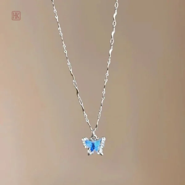 Bijou Fin avec motif Papillon en bleu pour femme
