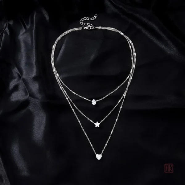 Collier à pendentifs superposés, style féminin et élégant