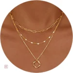 Collier tendance à triple chaîne, accessoire féminin stylé