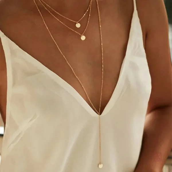 collier-triple-rond-a-pendentifs-circulaires-1 Collier Triple Rond avec pendentifs circulaires tendance