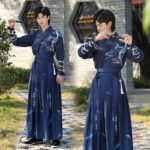 Costume Kimono Samourai Bleu pour homme