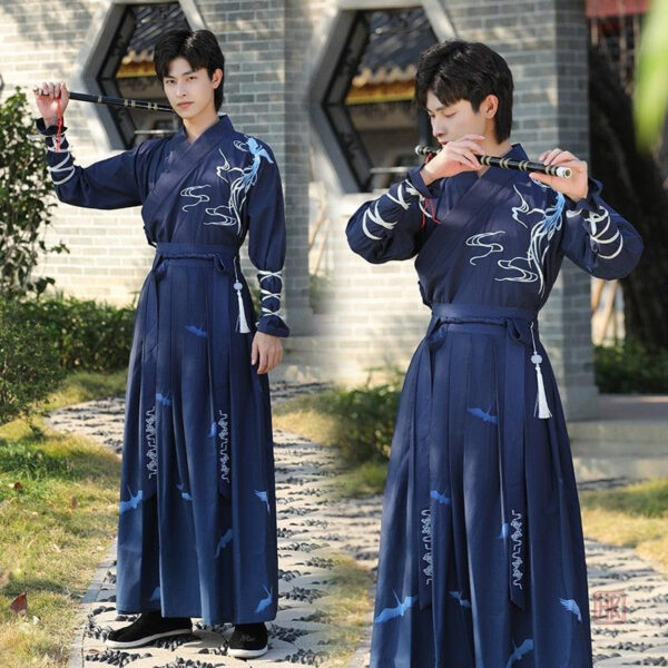 costume-kimono-samourai-bleu-1 Costume Kimono Samourai Bleu pour homme