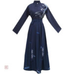 Style samouraï masculin avec design bleu