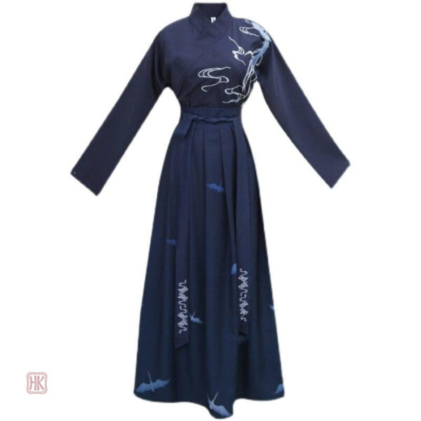Style samouraï masculin avec design bleu