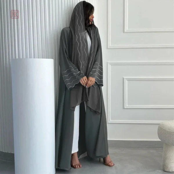 ensemble-abaya-et-hijab-gris-1 Ensemble Abaya et Hijab Gris