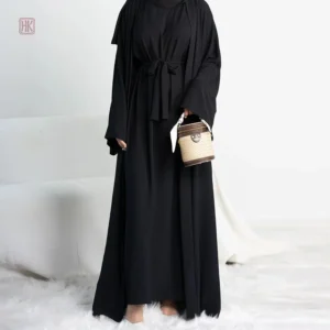Robe Abaya noire avec design kimono classique