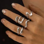 Ensemble d'anneaux ouverts tendance pour femmes