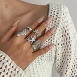 Bagues en coquillage, style moderne et élégant pour femmes