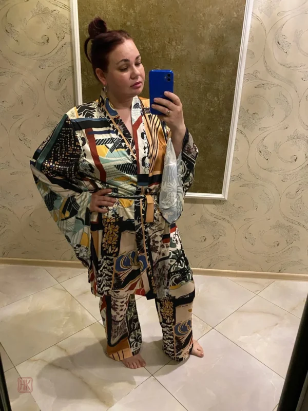 Ensemble Kimono Boho avec imprimés colorés