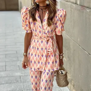 Kimono manches courtes avec effet bouffant