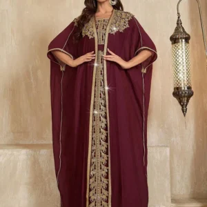 Ensemble Kimono Abaya à Manches Courtes