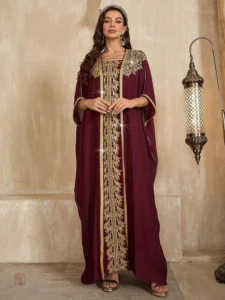 Abaya kimono élégante avec manches courtes