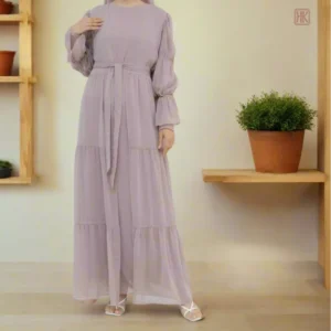 Ensemble Kimono Abaya Fluide en rose