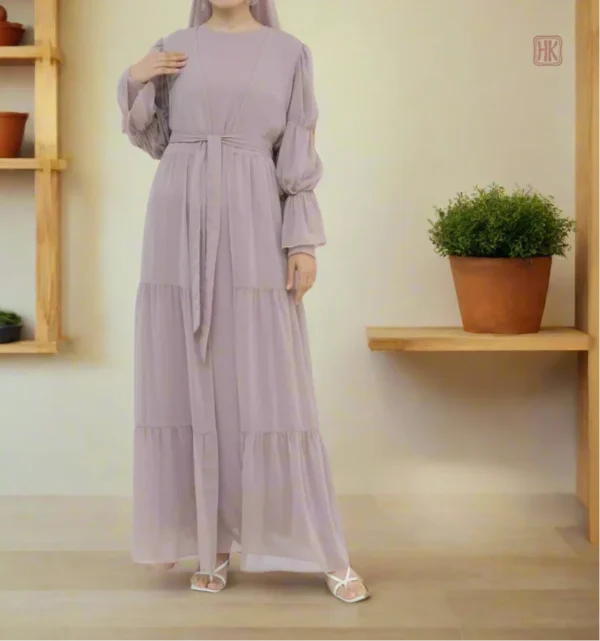 ensemble-kimono-abaya-fluide-rose-1 Ensemble Kimono Abaya Fluide en rose