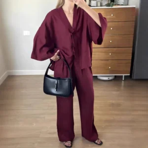 Ensemble Kimono Aubergine élégant et confortable