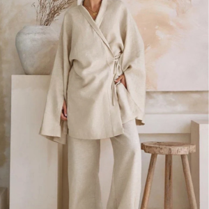 Ensemble Kimono Beige Décontracté pour un look décontracté