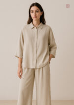 Ensemble Kimono Beige Fluide pour un look élégant
