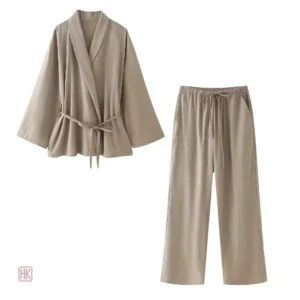 Kimono tendance beige, élégant et stylé pour un look chic