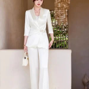 Ensemble Kimono Blanc Satiné