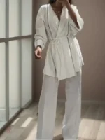 Ensemble de mode Kimono blanc, style décontracté et aéré
