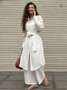 Kimono Long Épuré en Blanc