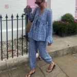 Ensemble Kimono avec motif à carreaux