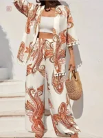 Ensemble Kimono Boho avec motifs colorés et fluidité élégante