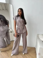 Ensemble Kimono Boutonné Sans Manches