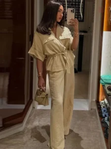 Ensemble Kimono Beige Casual Chic