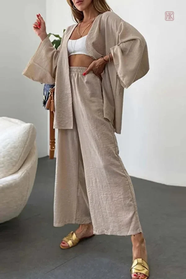 ensemble-kimono-d-ete-confortable-1 Ensemble Kimono d'Été Confortable en tissu léger