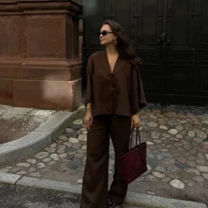 Ensemble Kimono d'Été Marron