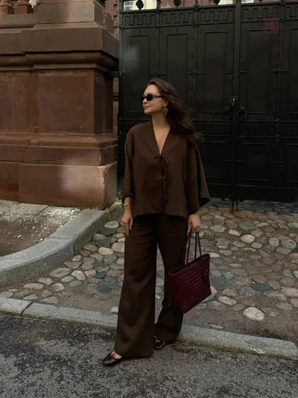 ensemble-kimono-d-ete-marron-1 Ensemble Kimono d'Été Marron