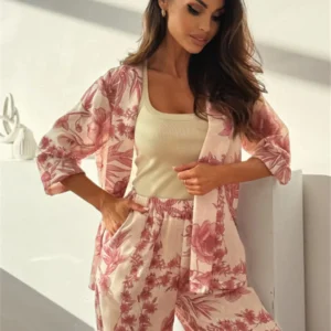 Ensemble Kimono d'Été Rouge