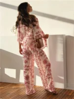 Ensemble kimono à motifs estivaux