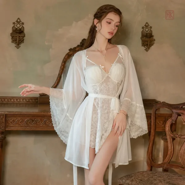 Peignoir Kimono Femme en Dentelle Élégante