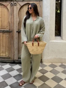 Kimono vert décontracté pour une allure élégante