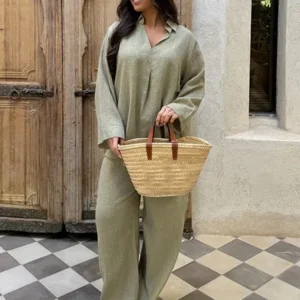Kimono vert décontracté pour une allure élégante