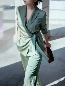 Ensemble Kimono Élégant Vert d’Eau
