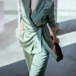 Ensemble Kimono Élégant Vert d’Eau
