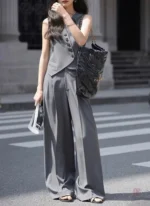 Gilet asymétrique moderne en style kimono