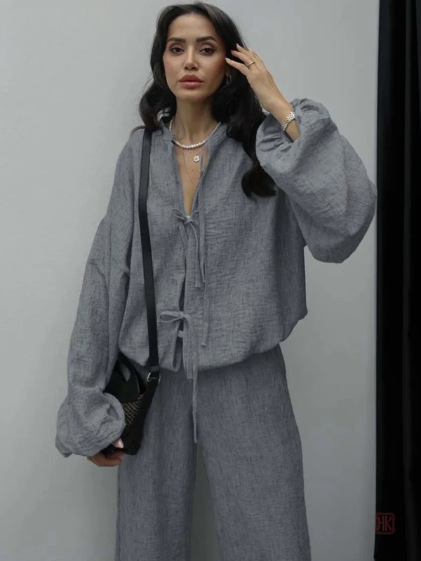 Look décontracté avec kimono gris