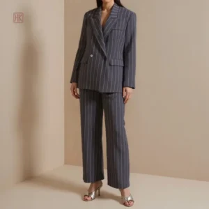 Ensemble Kimono Gris à Rayures