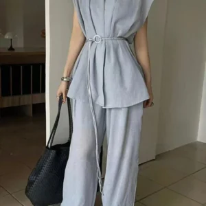 Ensemble Kimono Gris Léger et Stylé