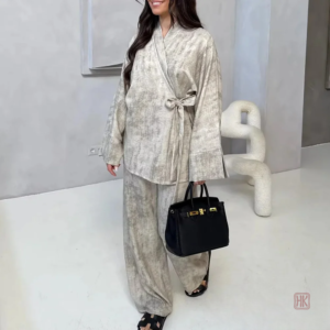 Kimono gris élégant pour un look décontracté