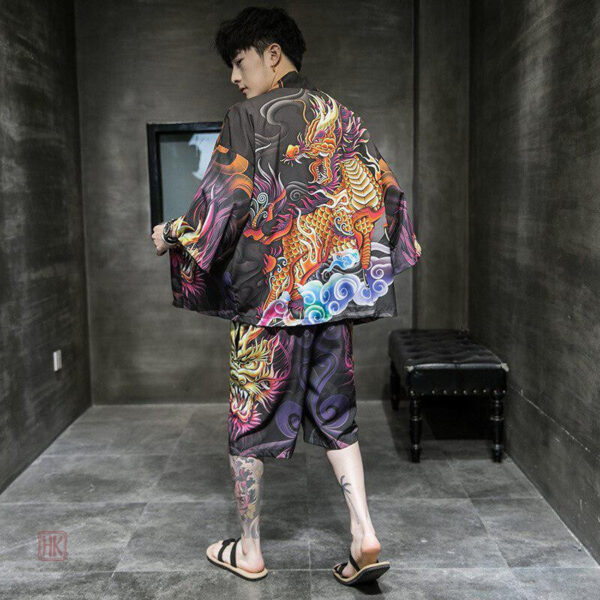 ensemble-kimono-homme-dragon-1 Kimono Homme Dragon - Veste style asiatique élégante